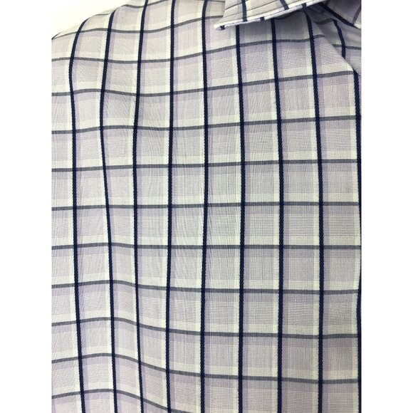 Banana Republic Classic Fit Men's Size L  16-16 1/2 Purple Plaid Button Up Shirt - Picture 5 of 6